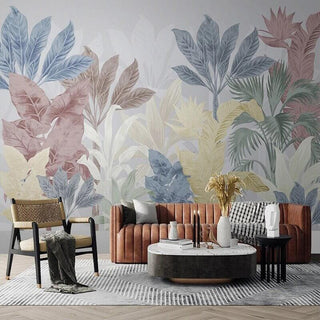Nordic Tropical Plants Leaf Wallpaper Mural-Flower & Leaf Wallpaper
