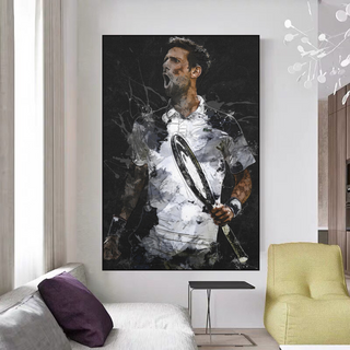 Novak Djokovic Tennis Legend Sports Canvas Wall Art-Tennis Wall Art