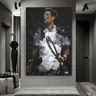Novak Djokovic Tennis Legend Sports Canvas Wall Art-Tennis Wall Art