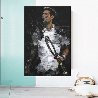 Novak Djokovic Tennis Legend Sports Canvas Wall Art-Tennis Wall Art