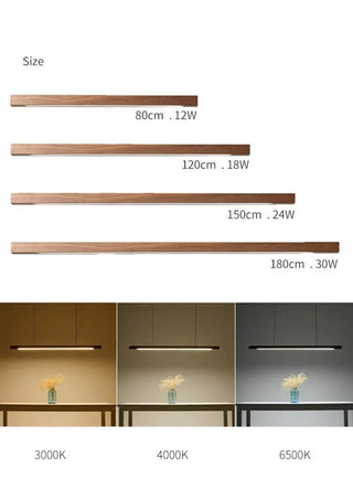 Oak Wood Ceiling Bar Wooden LED Pendant Light-Kitchen Island