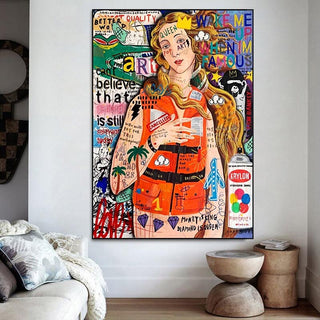 Ocean Graffiti Canvas Print - Pop Art Mural for Home Decor-Wall Posters