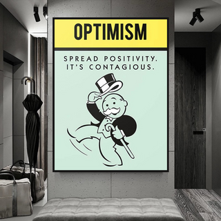Optimism Spread Positivity: Monopoly Canvas Wall Art-Wall Posters
