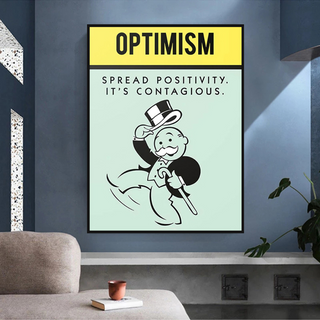 Optimism Spread Positivity: Monopoly Canvas Wall Art-Wall Posters
