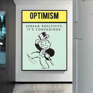 Optimism Spread Positivity: Monopoly Canvas Wall Art-Wall Posters