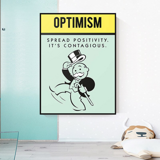 Optimism Spread Positivity: Monopoly Canvas Wall Art-Wall Posters