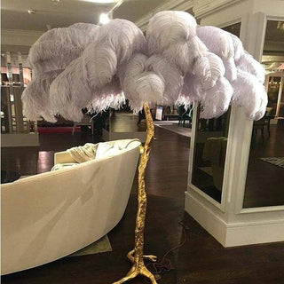 Ostrich Feather Floor Lamp – Elegant and Luxurious Lighting Accent-Lamps