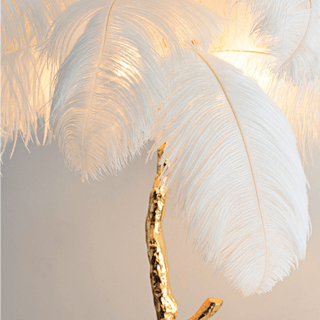 Ostrich Feather Floor Lamp – Elegant and Luxurious Lighting Accent-Lamps