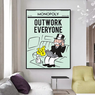 Outwork Everyone: Monopoly Canvas Wall Art-Wall Posters