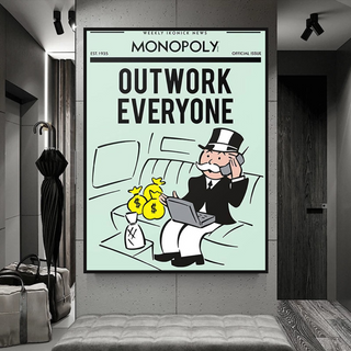 Outwork Everyone: Monopoly Canvas Wall Art-Wall Posters