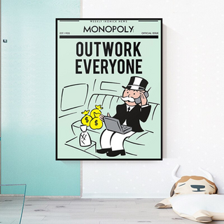 Outwork Everyone: Monopoly Canvas Wall Art-Wall Posters