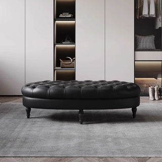 GraffitiWallArt-Oval European Nappa Leather Shoe Changing Stool – Dressing Room Ottoman