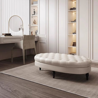 GraffitiWallArt-Oval European Nappa Leather Shoe Changing Stool – Dressing Room Ottoman