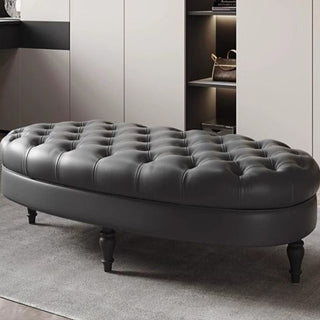GraffitiWallArt-Oval European Nappa Leather Shoe Changing Stool – Dressing Room Ottoman