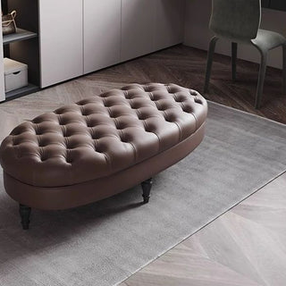 GraffitiWallArt-Oval European Nappa Leather Shoe Changing Stool – Dressing Room Ottoman