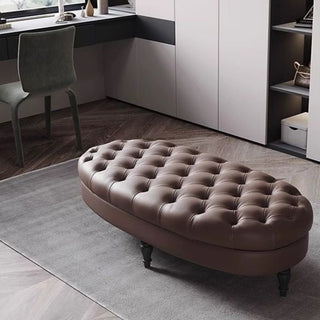 GraffitiWallArt-Oval European Nappa Leather Shoe Changing Stool – Dressing Room Ottoman