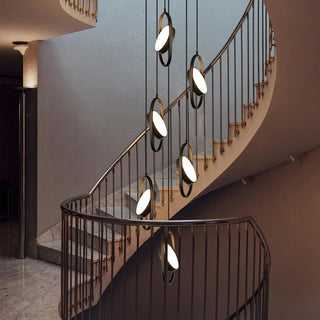 Oval Ring Pendant Chandelier - Exquisite Lighting Fixture-Staircase Chandeliers