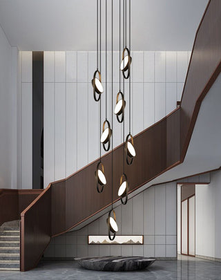 Oval Ring Pendant Chandelier - Exquisite Lighting Fixture-Staircase Chandeliers