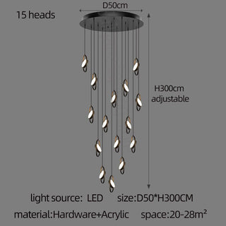 Oval Ring Pendant Chandelier - Exquisite Lighting Fixture-Staircase Chandeliers