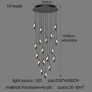 Oval Ring Pendant Chandelier - Exquisite Lighting Fixture-Staircase Chandeliers