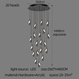 Oval Ring Pendant Chandelier - Exquisite Lighting Fixture-Staircase Chandeliers