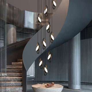 Oval Ring Pendant Chandelier - Exquisite Lighting Fixture-Staircase Chandeliers