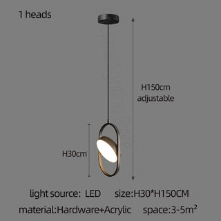 Oval Ring Pendant Chandelier - Exquisite Lighting Fixture-Staircase Chandeliers