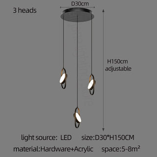 Oval Ring Pendant Chandelier - Exquisite Lighting Fixture-Staircase Chandeliers