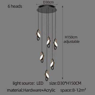 Oval Ring Pendant Chandelier - Exquisite Lighting Fixture-Staircase Chandeliers