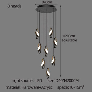 Oval Ring Pendant Chandelier - Exquisite Lighting Fixture-Staircase Chandeliers