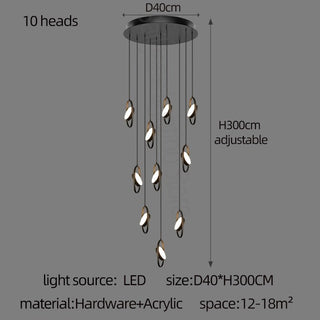 Oval Ring Pendant Chandelier - Exquisite Lighting Fixture-Staircase Chandeliers