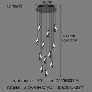 Oval Ring Pendant Chandelier - Exquisite Lighting Fixture-Staircase Chandeliers