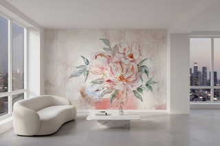 Pastel Beige Floral Elegance Wallpaper Mural