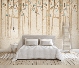Pastel Leaves - Forest Woods Wallpaper Murals-Trees Wallpaper