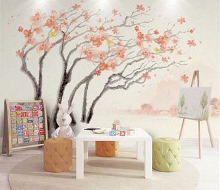 Pastel Tree Watercolour Wallpaper Murals-Trees Wallpaper