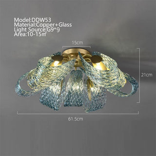 Peacock Blue Glass Chandelier: Stunning Lighting Fixtures-Chandeliers