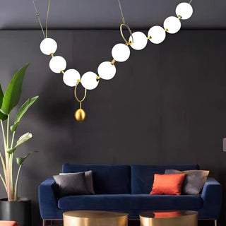 Pearl Globe Chandelier: Exquisite Lighting Fixture-Chandeliers
