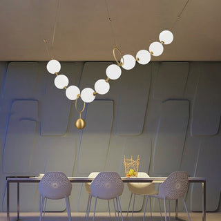 Pearl Globe Chandelier: Exquisite Lighting Fixture-Chandeliers