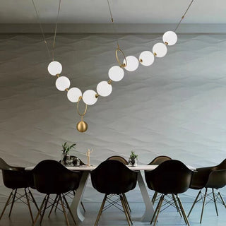 Pearl Globe Chandelier: Exquisite Lighting Fixture-Chandeliers