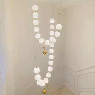 Pearl Globe Chandelier: Exquisite Lighting Fixture-Chandeliers