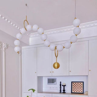 Pearl Globe Chandelier: Exquisite Lighting Fixture-Chandeliers