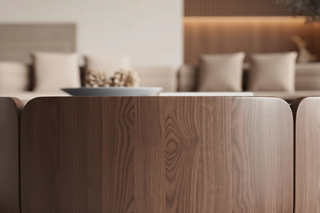 Tavolino da caffè in marmo Petal e legno di noce