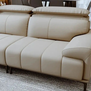 Piano Keys Cream Wind Leather Sofa Set-Sofa Set