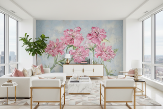 Pink Beauty Flowers Wallpaper Mural