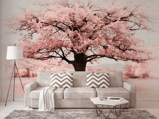 Pink Flowers Tree Wallpaper Murals-Trees Wallpaper