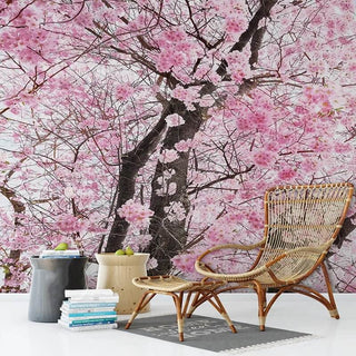 Pink Flowers Wallpaper Mural: Transform Your Space-Trees Wallpaper
