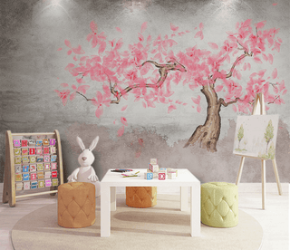 Pink Tree Wallpaper Murals: Vibrant and Stylish Décor-Trees Wallpaper