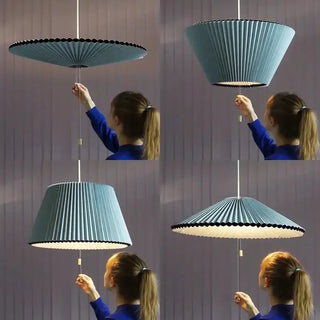 Pleated Fabric Pendant Umbrella Hanging Light-Pendant Lights