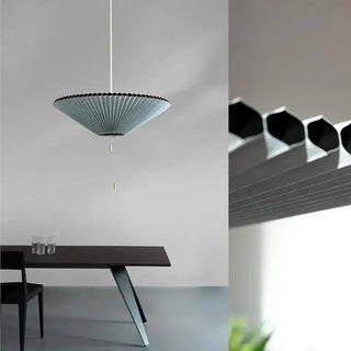 Pleated Fabric Pendant Umbrella Hanging Light-Pendant Lights
