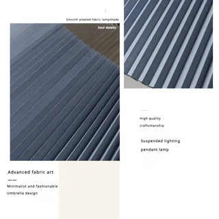 Pleated Fabric Pendant Umbrella Hanging Light-Pendant Lights
